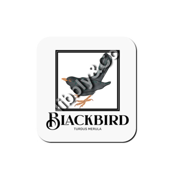 Black bird - Coaster - Square Hardboard Thumbnail